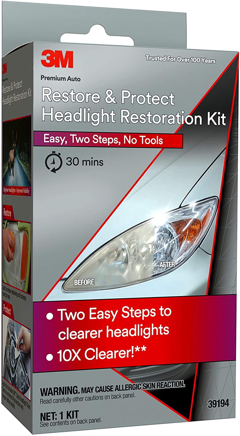 3M 39194 Auto Restore and Protect Headlight Restoration Kit